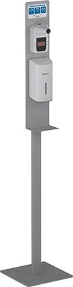 Stand con termómetro + dosificador automático en gel desinfectante gris de Genebre